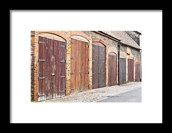 Architecture Framed Print featuring the photograph Garage doors #3 by Tom Gowanlock