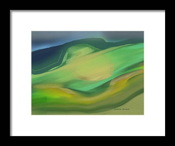 Minimal Framed Print featuring the painting Hills #3 by Lenore Senior