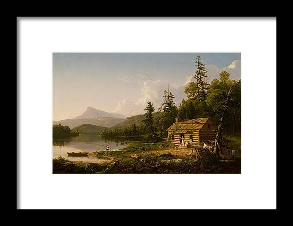 Home In The Woods Framed Print featuring the painting Home in the Woods by Thomas Cole