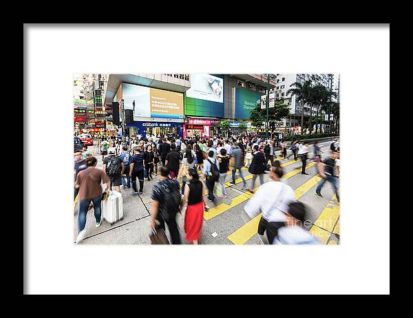 China Framed Print featuring the photograph Hong Kong in motion #3 by Didier Marti