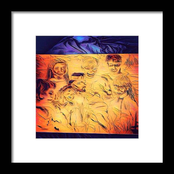 Heaven Framed Print featuring the drawing In Heaven with Jesus #3 by Love Art Wonders By God