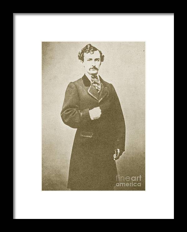 History Framed Print featuring the photograph John Wilkes Booth, American Assassin #3 by Photo Researchers