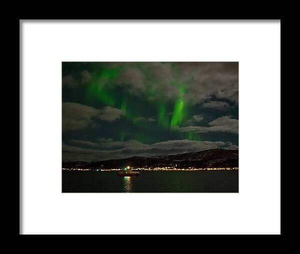 Nfjord Framed Print featuring the photograph Northern Lights #3 by Mark Llewellyn