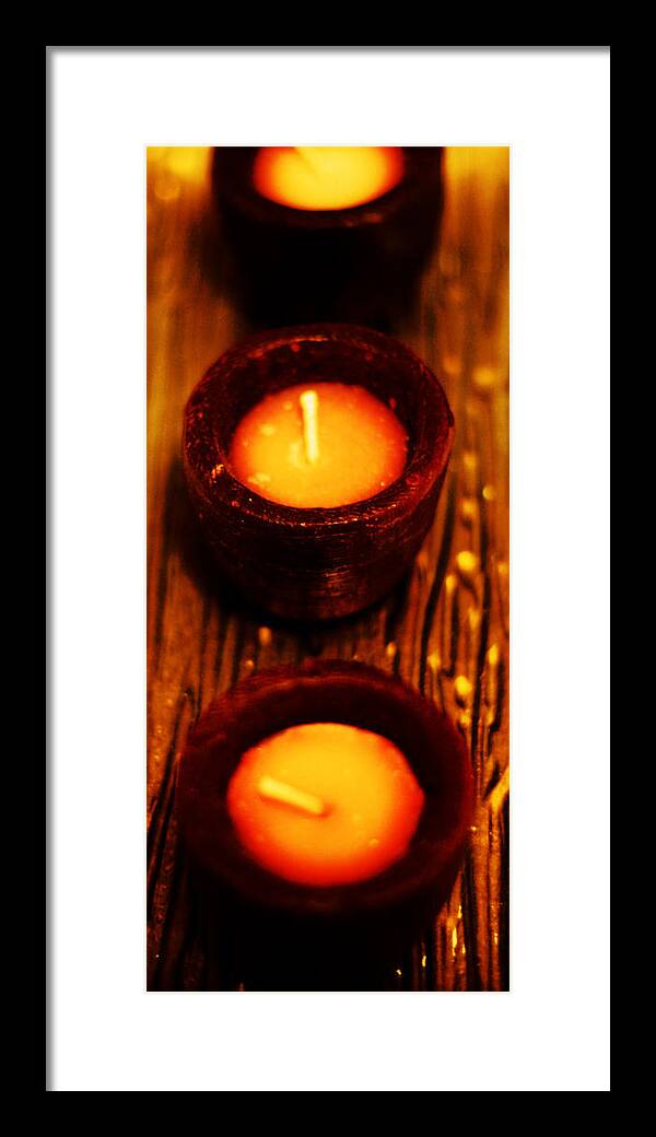 Candles Framed Print featuring the photograph 3 Of A Kind by Lounge Mode Production Art