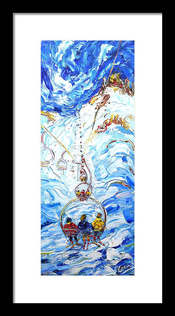 Tignes Framed Print featuring the painting 3 On A Chair by Pete Caswell