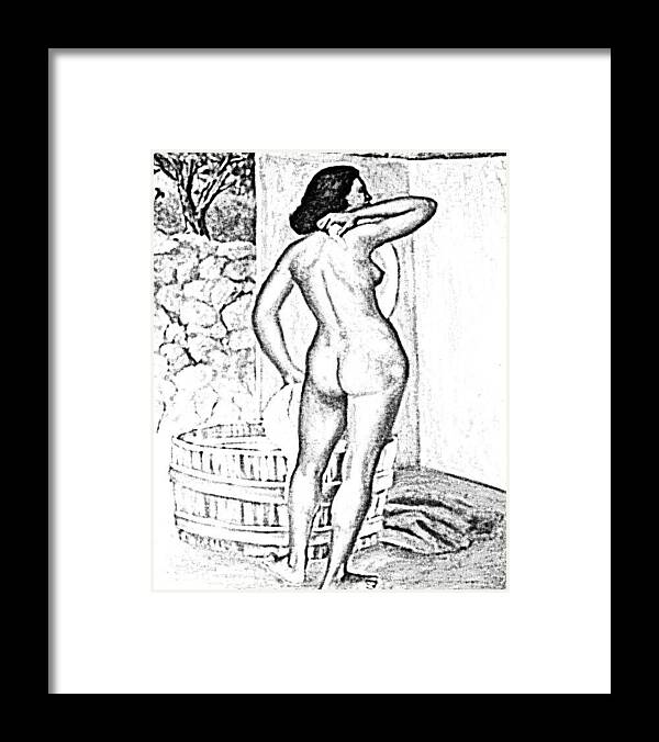 Pinups Framed Print featuring the digital art Pinup #10 by Kim Kent