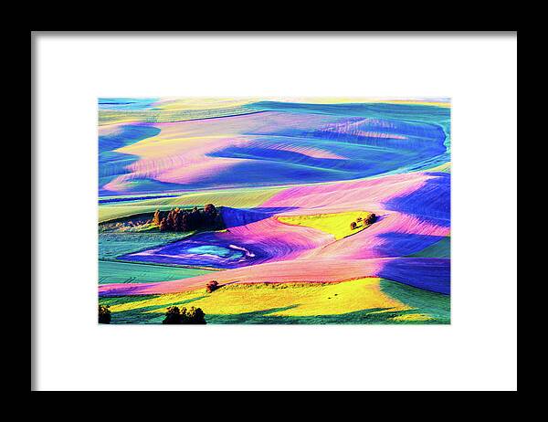 Landscape Framed Print featuring the photograph Rolling wheat field - Palouse #3 by Hisao Mogi