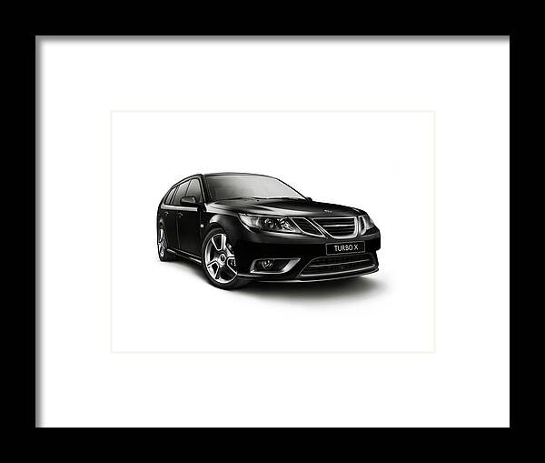 Saab Framed Print featuring the digital art Saab #3 by Super Lovely