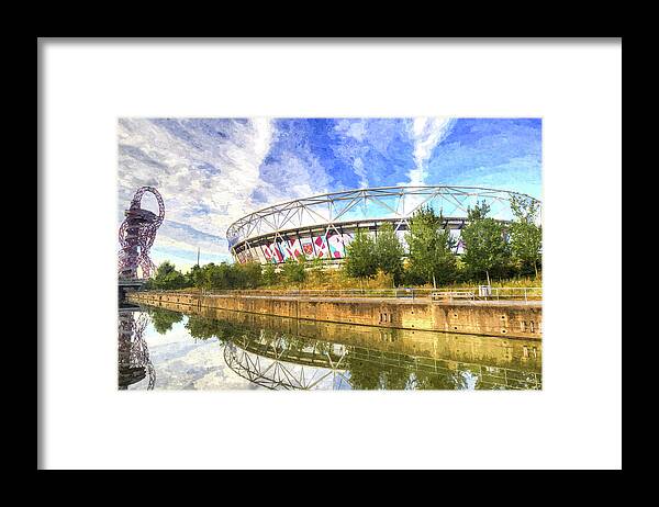  Framed Print featuring the photograph West Ham Olympic Stadium And The Arcelormittal Orbit Art #3 by David Pyatt