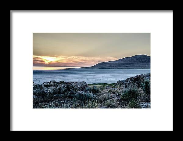 Landscape Framed Print featuring the photograph White Rock Bay at Sunset #3 by Synda Whipple