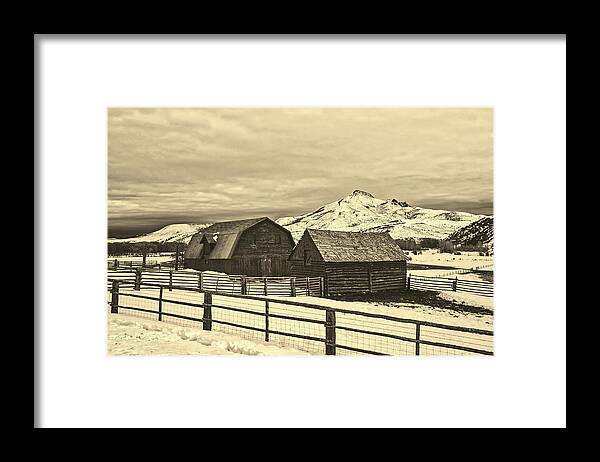Farm Framed Print featuring the photograph Winter Farm Scene In Colorado #3 by Mountain Dreams