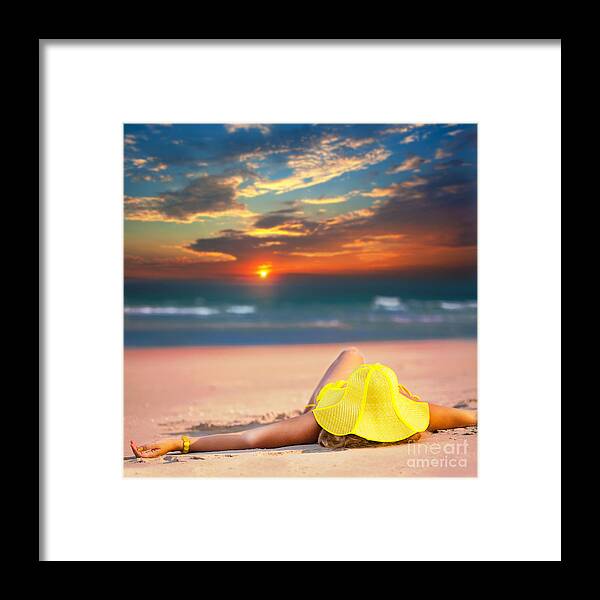 Girl Framed Print featuring the photograph Woman on the beach #3 by MotHaiBaPhoto Prints