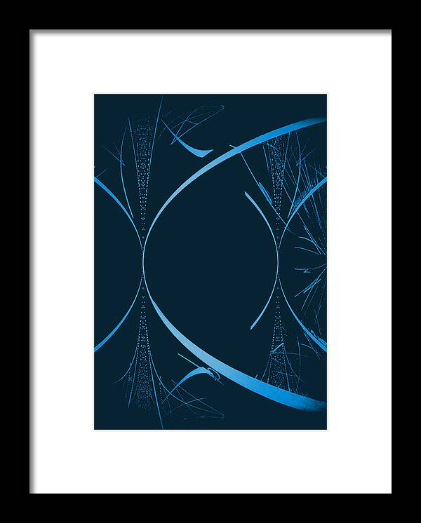 Abstract Framed Print featuring the mixed media 35 In Blue by John Krakora