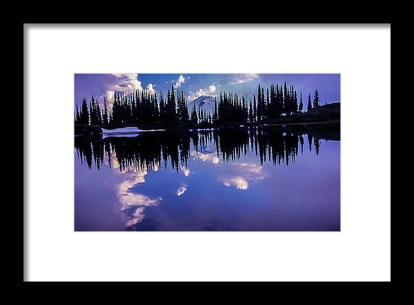 Cascade Range Framed Print featuring the photograph 35mm scan of Image Lake and Glacier Peak by Doug Scrima