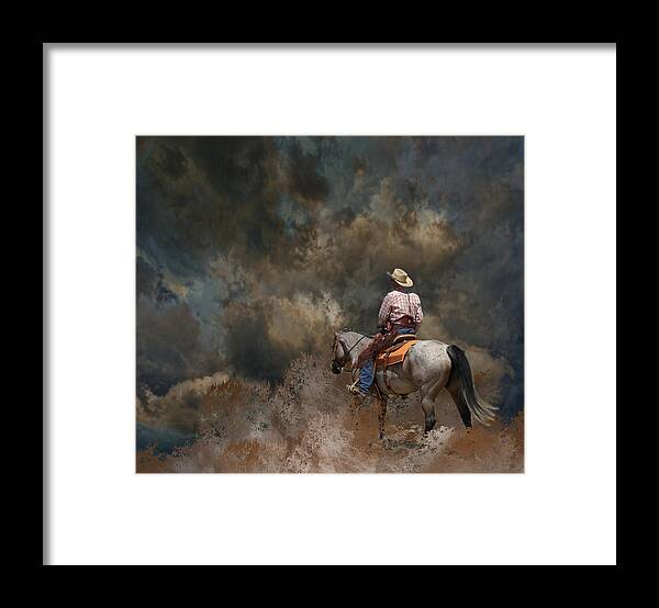 Cowboy Framed Print featuring the photograph 3982 by Peter Holme III