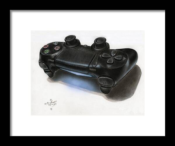 3d Ps4 Controller Drawing Framed Print By Jonathan Anderson