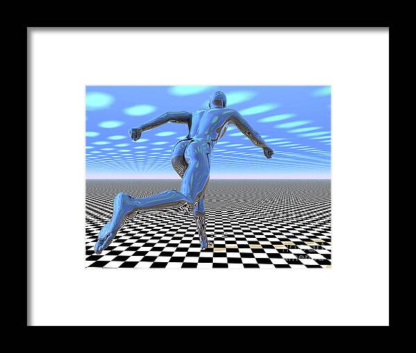 Runner Framed Print featuring the digital art 3D Runner by Nicholas Burningham