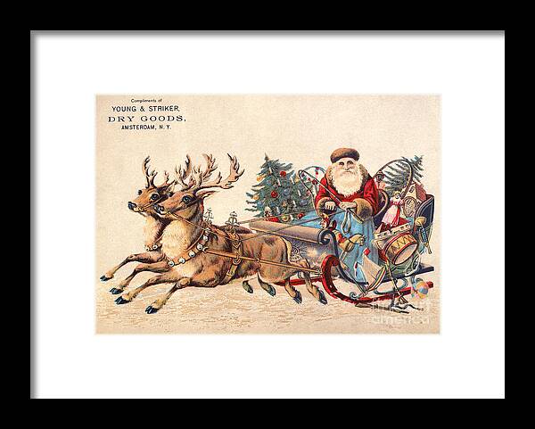 19th Century Framed Print featuring the photograph American Christmas Card #4 by Granger