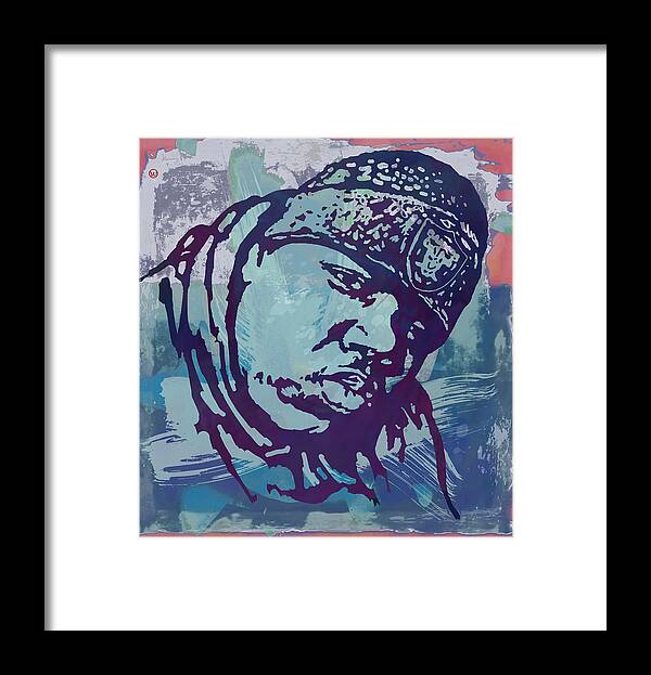 Biggie Smalls Colour Drawing Art Poster - Pop Art Framed Print featuring the drawing Biggie smalls Modern etching art poster #4 by Kim Wang