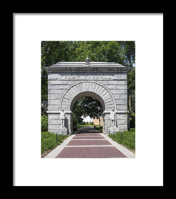 Camp Randall Framed Print featuring the photograph Camp Randall Memorial Arch - Madison by Steven Ralser