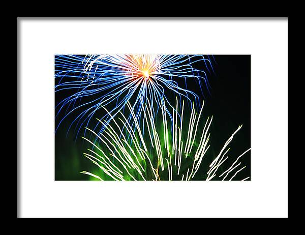 Firework Framed Print featuring the photograph Fireworks #4 by Donn Ingemie