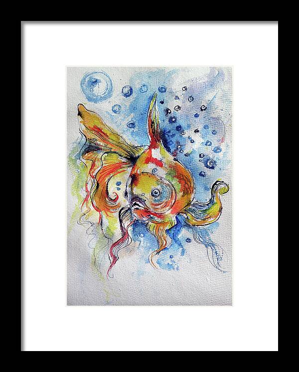 Fish Framed Print featuring the painting Fish #4 by Kovacs Anna Brigitta