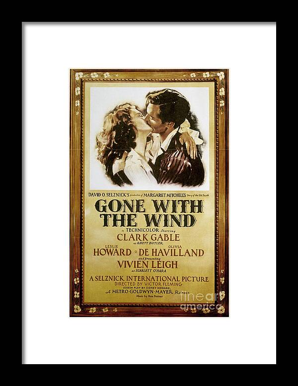 1939 Framed Print featuring the photograph Gone With The Wind, 1939 #4 by Granger