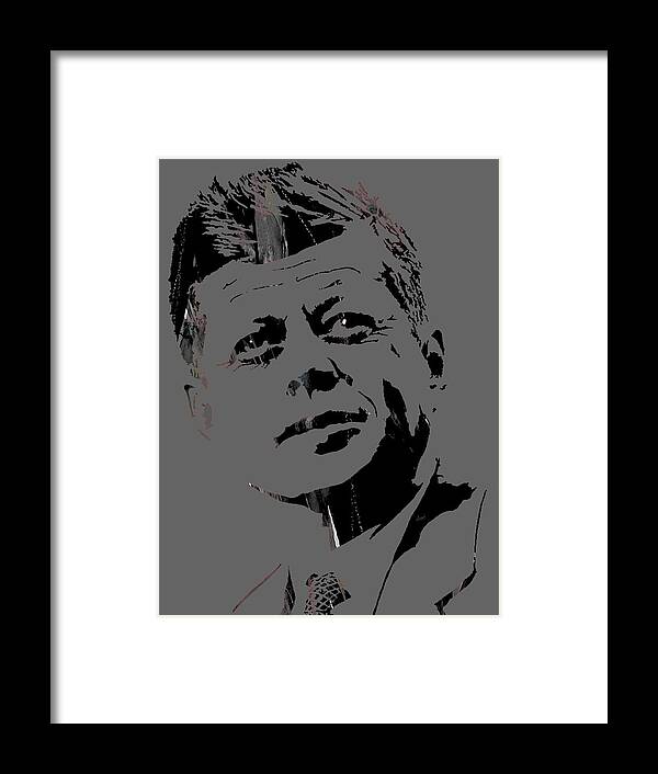 John Kennedy Framed Print featuring the mixed media John Fitzgerald Kennedy #5 by Marvin Blaine