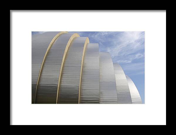 Abstract Building Framed Print featuring the photograph Kauffman Center for Performing Arts by Mike McGlothlen