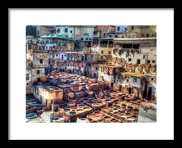 Fes Framed Print featuring the photograph Leather tanneries of Fes - 1 by Claudio Maioli