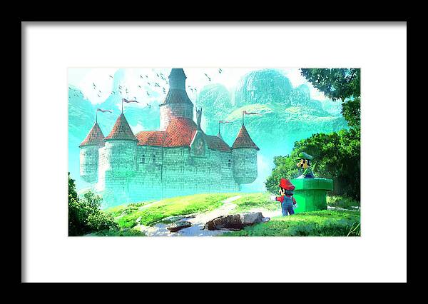 Mario Framed Print featuring the digital art Mario #4 by Super Lovely