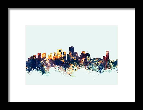 United States Framed Print featuring the digital art New Orleans Louisiana Skyline #4 by Michael Tompsett