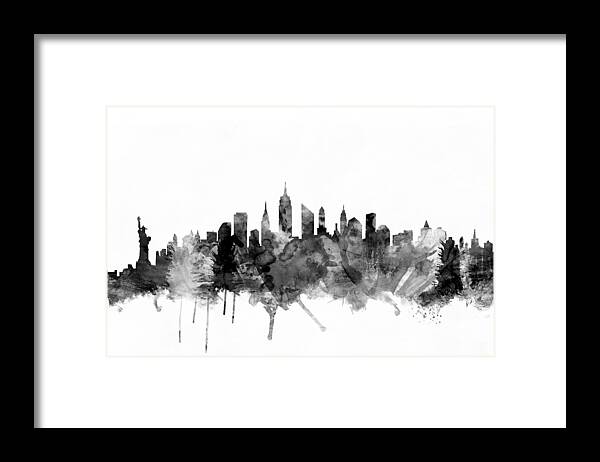 New York Framed Print featuring the digital art New York City Skyline #4 by Michael Tompsett