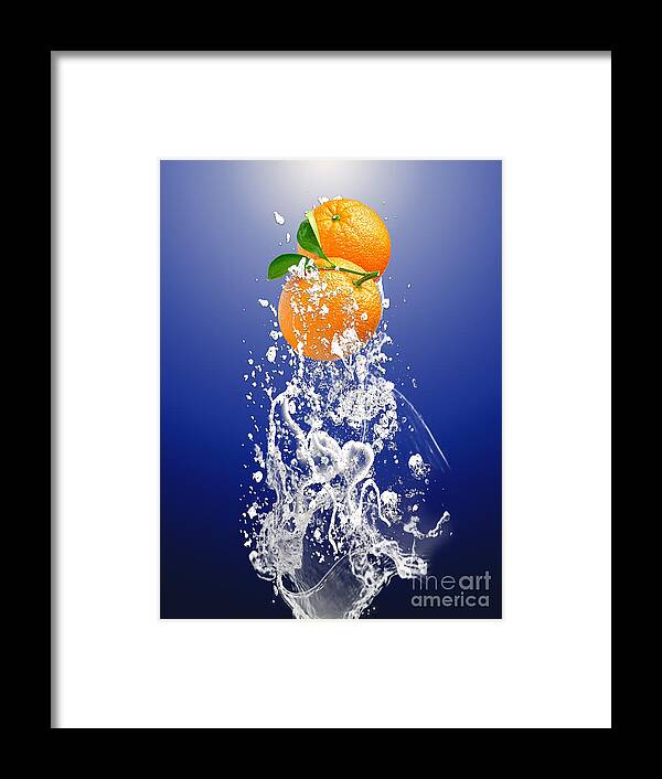 Orange Framed Print featuring the mixed media Orange Splash #4 by Marvin Blaine