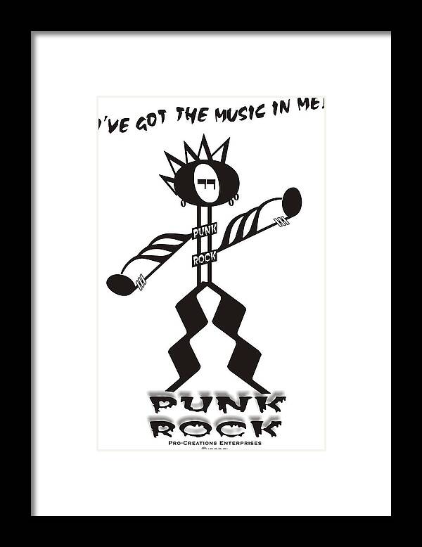 Digital Framed Print featuring the digital art Punk Rock #4 by Maria Watt