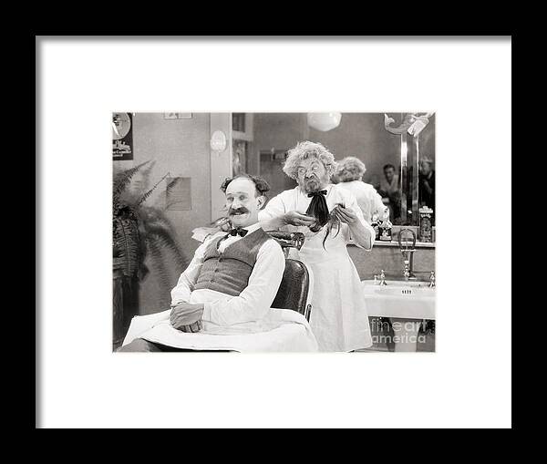 -barbers & Beatuy Salons- Framed Print featuring the photograph Silent Still: Barber Shop #4 by Granger