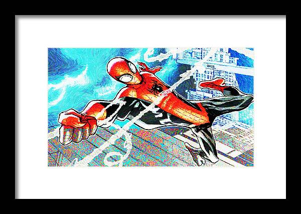 Spider-man Framed Print featuring the digital art Spider-Man #4 by Lora Battle