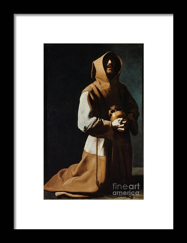 12th Century Framed Print featuring the painting St Francis Of Assisi by Francisco de Zurbaran