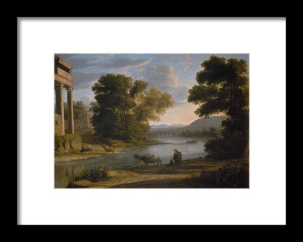 Claude Lorrain Framed Print featuring the painting The Ford #5 by Claude Lorrain