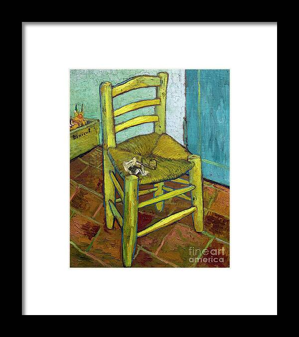 Van Gogh Framed Print featuring the painting Van Gogh's Chair by Vincent Van Gogh by Vincent Van Gogh