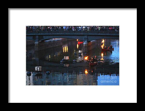 Providence Framed Print featuring the photograph WaterFire #4 by Deena Withycombe