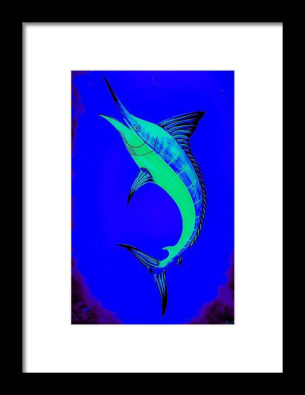 Blue Marlin Framed Print featuring the painting Blue Marlin #41 by Barry Knauff