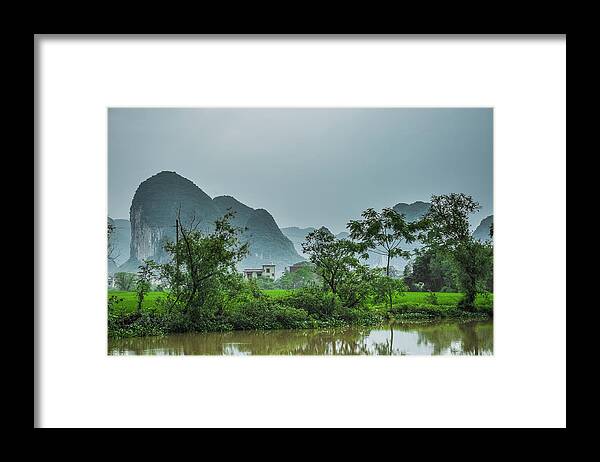 Landscape Framed Print featuring the photograph The beautiful karst rural scenery #41 by Carl Ning