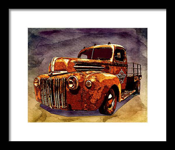 1946 Framed Print featuring the photograph 46 Ford Flatbed Redux from the Laboratories at VivaChas by Chas Sinklier