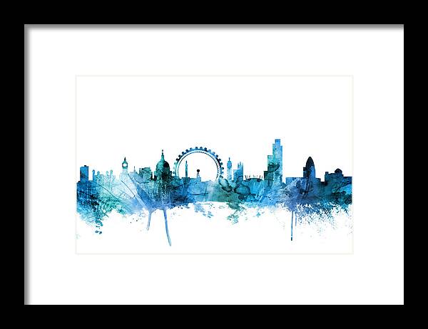 London Framed Print featuring the digital art London England Skyline #46 by Michael Tompsett