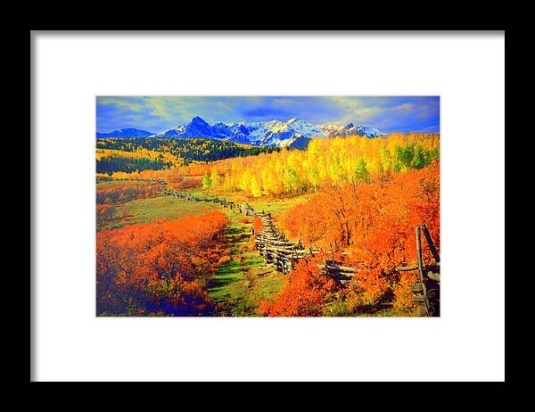 Lake Y Framed Print featuring the digital art Yellowstone Park #46 by Aron Chervin