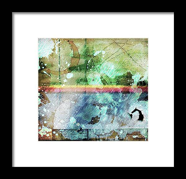 Abstract Framed Print featuring the digital art 4b Abstract Expressionism Digital Collage Art by Ricardos Creations