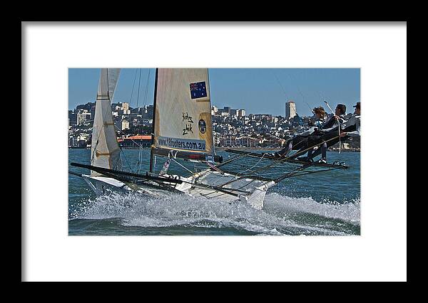 18 Framed Print featuring the photograph 18 Skiff International #5 by Steven Lapkin