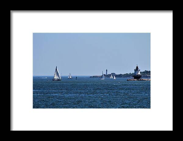 Portland Maine Framed Print featuring the photograph Casco Bay #5 by Donn Ingemie