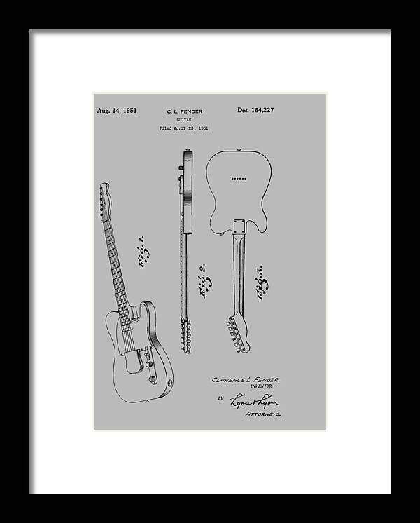 Fender Framed Print featuring the photograph Fender guitar patent from 1951 #5 by Chris Smith